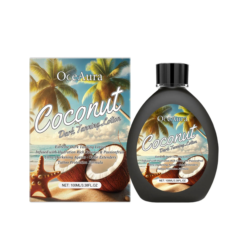 OceAura Coconut Dark Tanning Lotion – Bronzer & Sunless Tan Sunless Tanning Lotion Oasis Select 100ml boxed