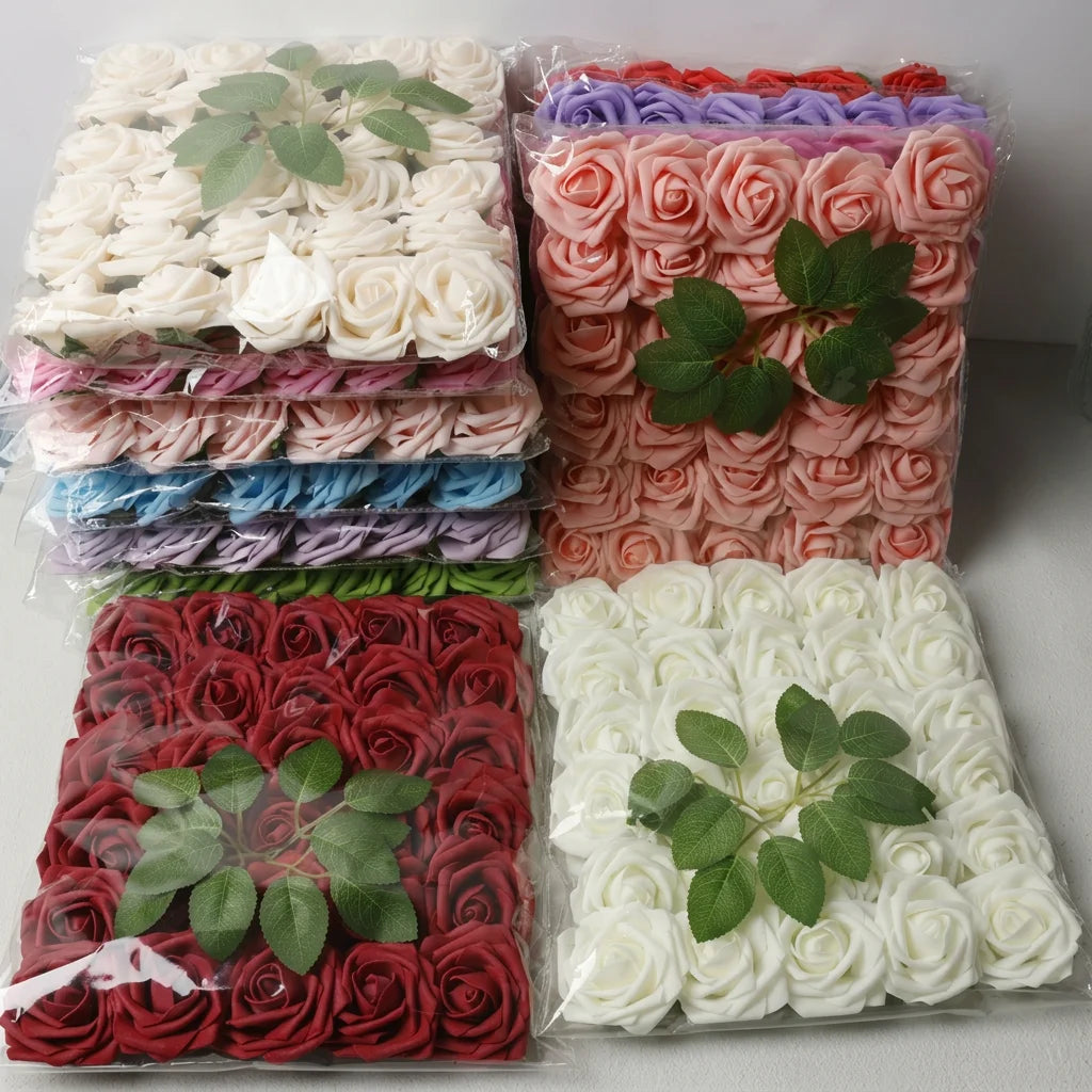 30 Pieces Artificial PE Foam Roses Fake Rose Flowers for DIY Bridal Bouquet Wedding Valentine's Day Party Decoration Oasis Select