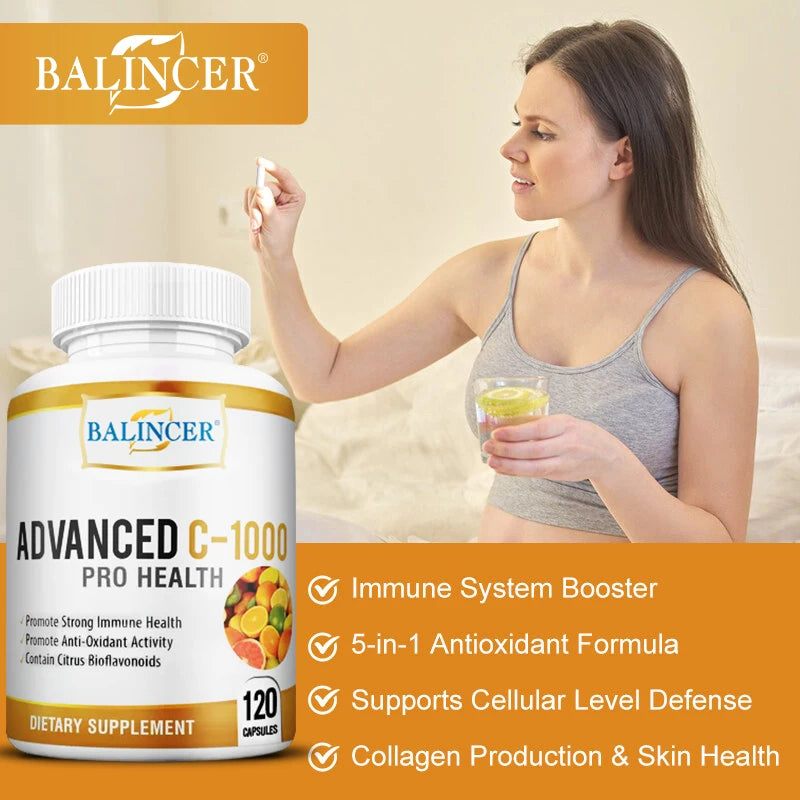 Balincer Vitamin C 1000mg Complex – 120 Capsules | Immune Boost Vitamin C Supplement Oasis Select