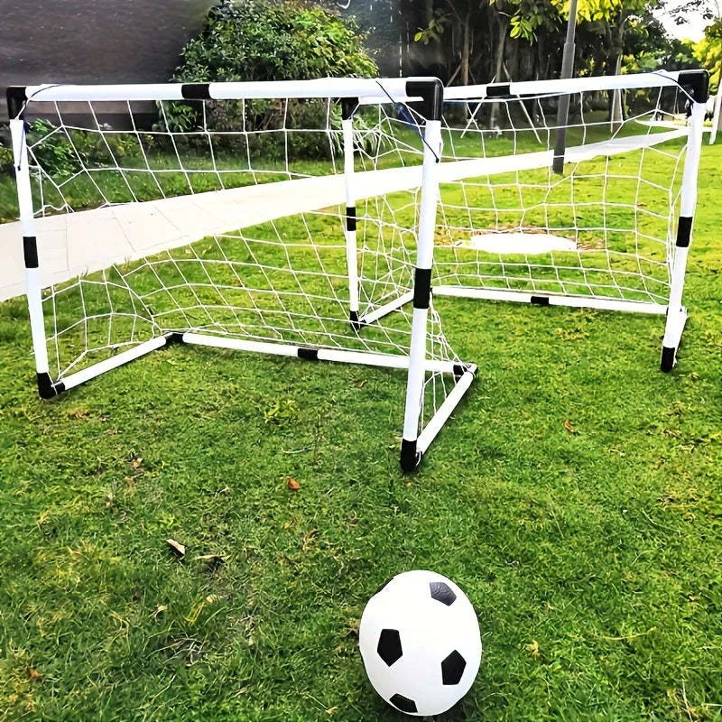 1 set Folding Soccer Goal Set PP Material Portable Indoor/Outdoor Football Net with Removable Training Equipment with Football Oasis Select