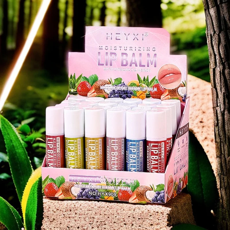 HEYXI 24-Piece Fruit Flavor Moisturizing Lip Balm Set Lip Balm Set Oasis Select