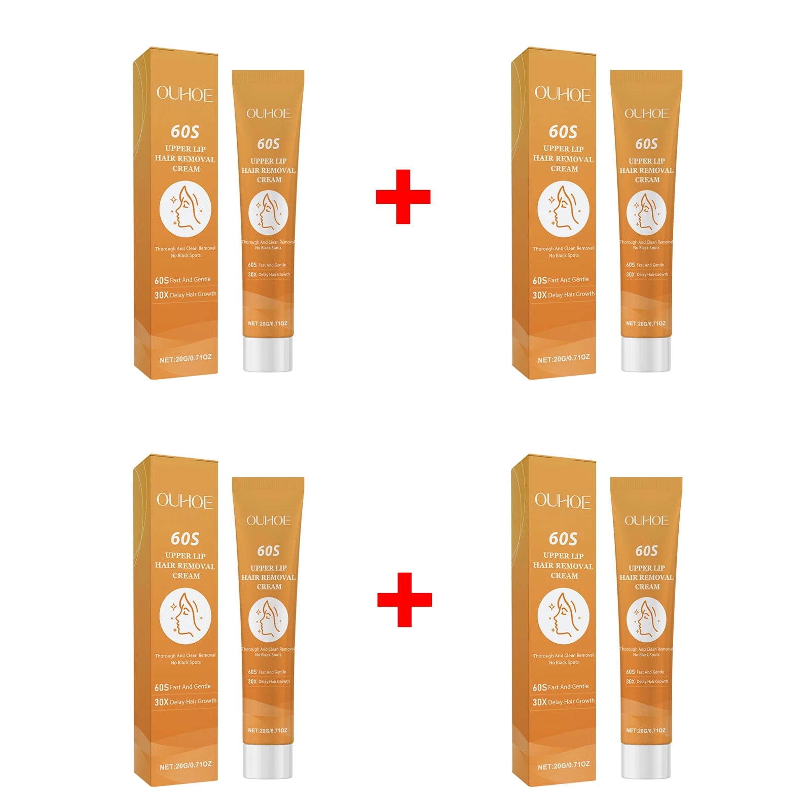 Gentle Facial and Body Hair Removal Cream for Smooth Silky Skin Mild Depilatory for Women and Men Softens Hair Depilatory Cream Oasis Select 4pcs