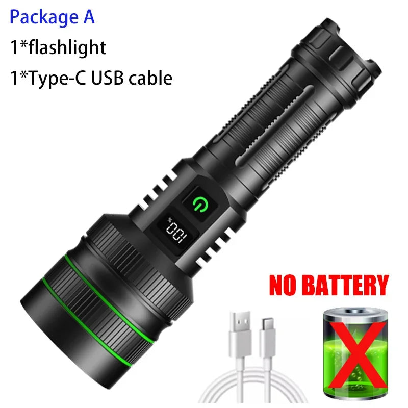 USB Charging Outdoor Flashlight High Power Strong Light Long Range LEP Flashlight Telescopic Zoom Super Bright Torch Oasis Select No battery 1