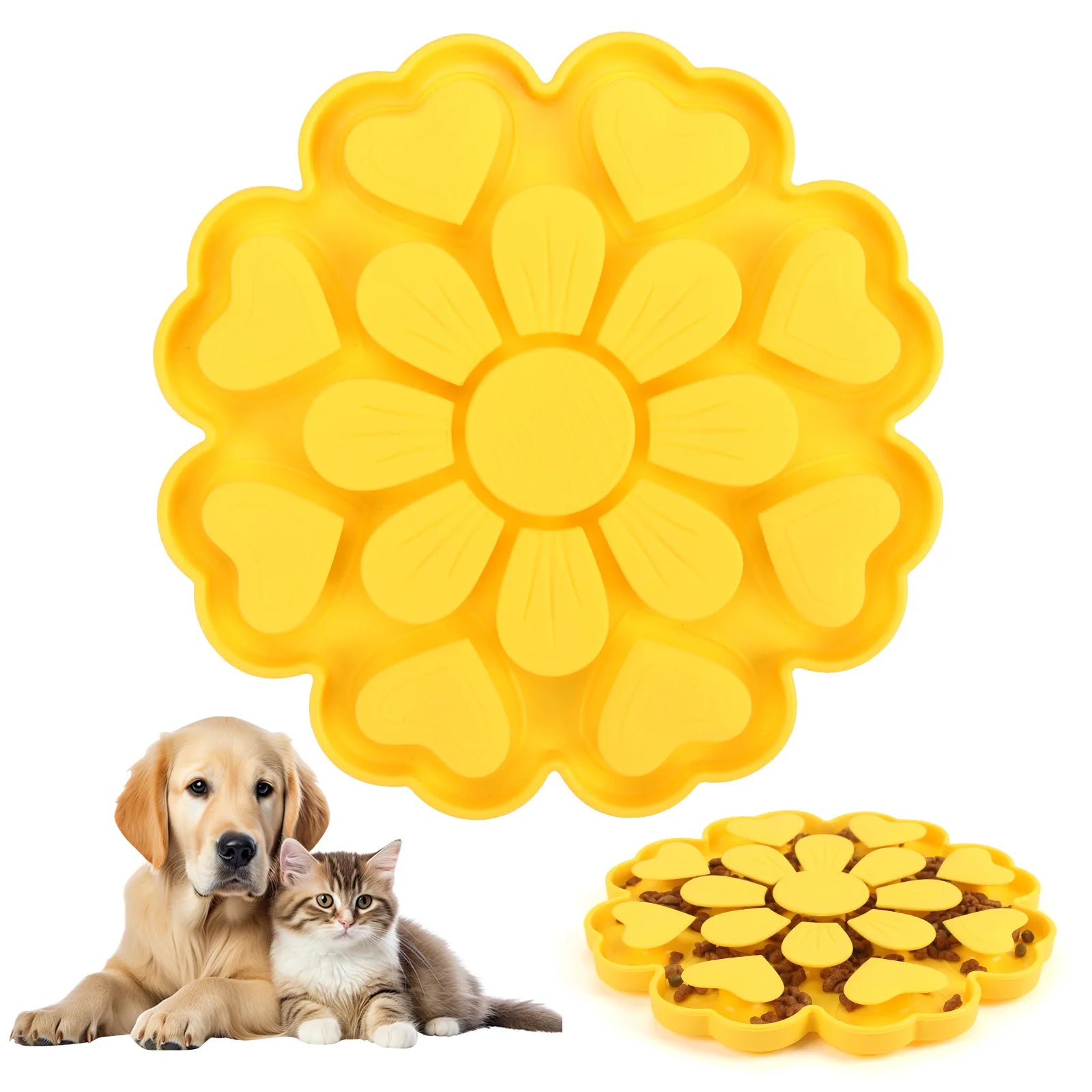 Pet Supplies: Dog Cage, Licking Pad, Card Cage, Slow Food Tray, Relaxing Slow Food Tray, Silicone Licking for Cats and Dogs Oasis Select 23011C yellow