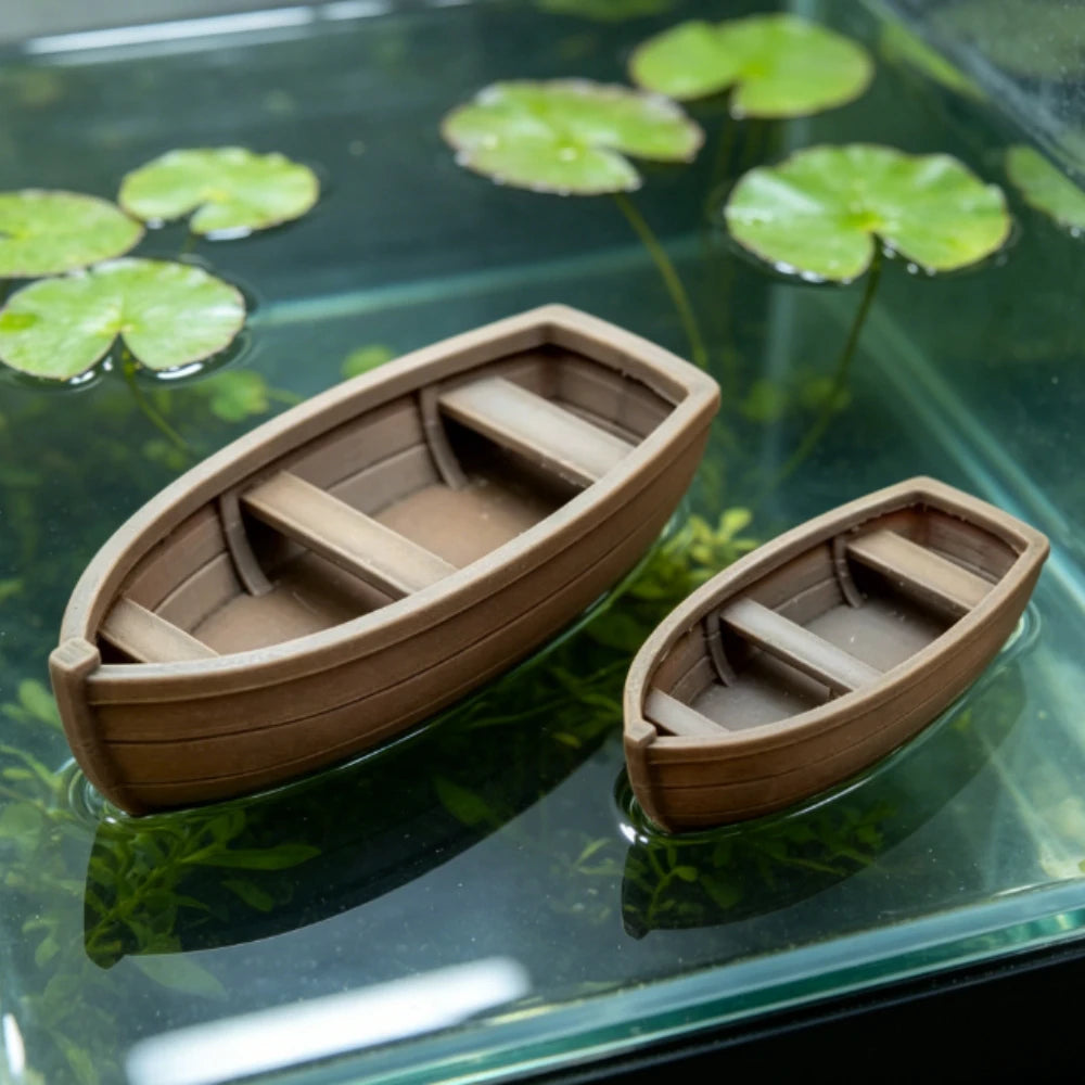 Floating Miniature Boat Micro Landscape Ornament Fish Tank Landscaping Special Home Living Room Desktop Mini Boat Ornament Decor Oasis Select