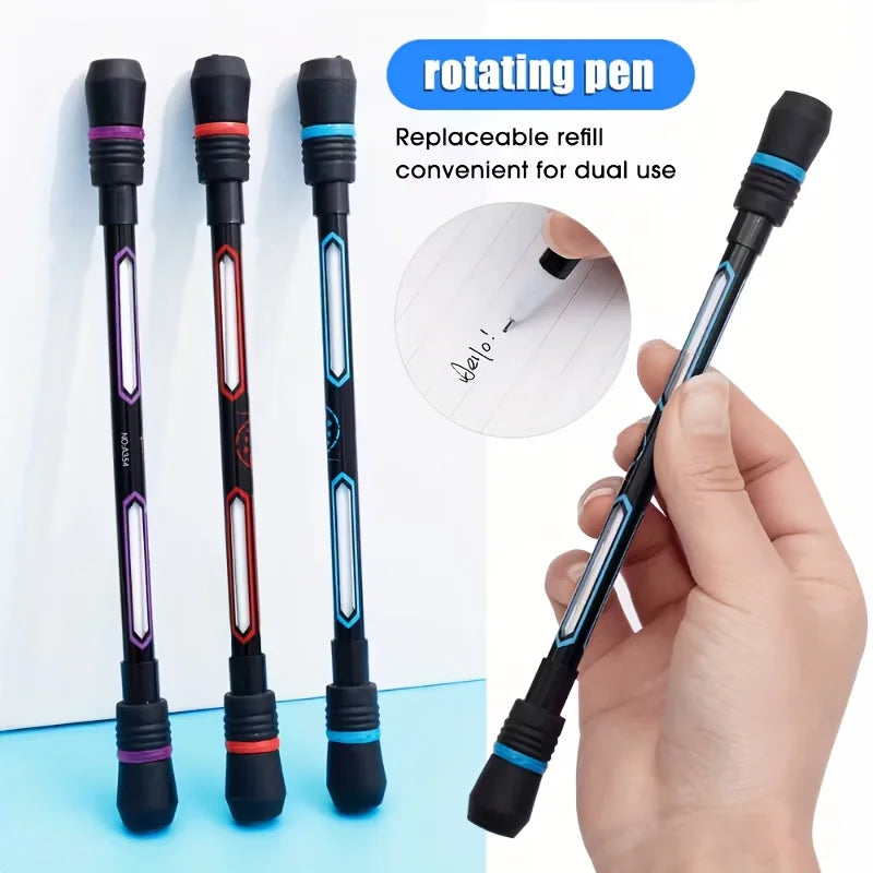 1/3pcs Cool Rotating Pencil, Flexible Hand Training, Anti Drop and Anti Slip Tape Writing Function - Balanced Rotating Pencil Oasis Select