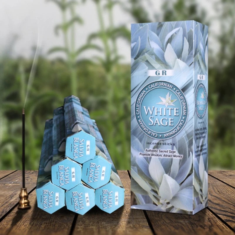 Fragrance 6 Boxes White Sage Lavender Incense Sticks Palo Santo Scents for Home Sandalwood Indian Incense Jasmine Home Fragrance Oasis Select