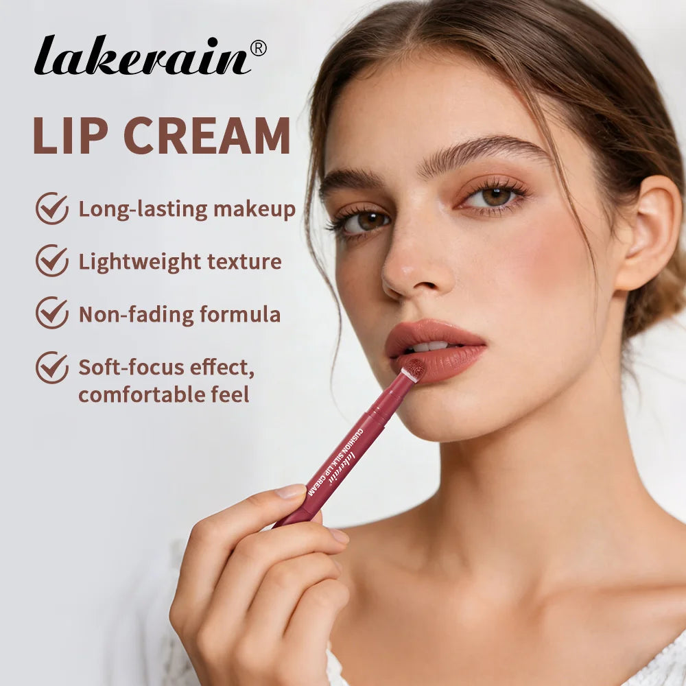 Lakerain 2-in-1 Lip Cream Powder Blusher Air Cushion Brush Design Deep Hydration Long-lasting Non Fading Lipstick Powder Blusher Oasis Select