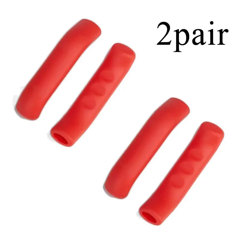 1/2/5pairs Bicycle Brake Handle Cover Silicone MTB Grip Gloves Anti Slip Bicycle Protective Equipment Bicycle Accessories Oasis Select 2pair Red