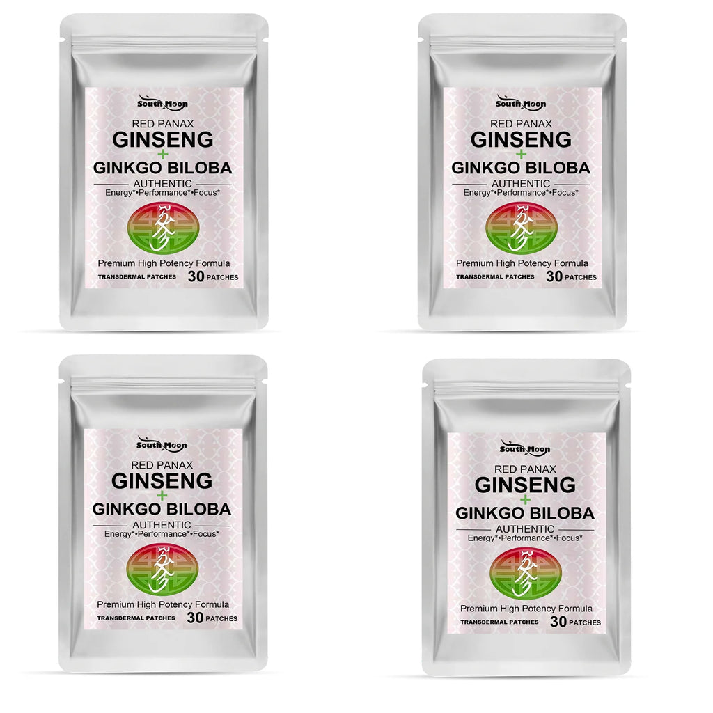 120PCS Energy Support Body Patches Natural Red Ginseng Ginkgo Biloba Collagen Circulation Boost Energy Boost SkinCare Patches Oasis Select 120PATCHES