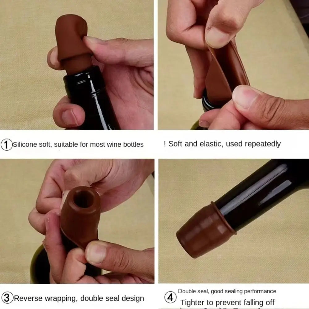 Reusable Silicone Wine Bottle Stopper – Airtight Wine Sealer
