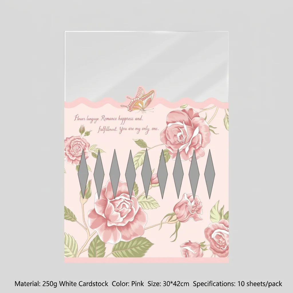 10PCS Rose Flower Bouquet Packaging Bags Flower Wrapping Bags for Mother's Day Wedding Birthday Party Gift Decoration Oasis Select Pink
