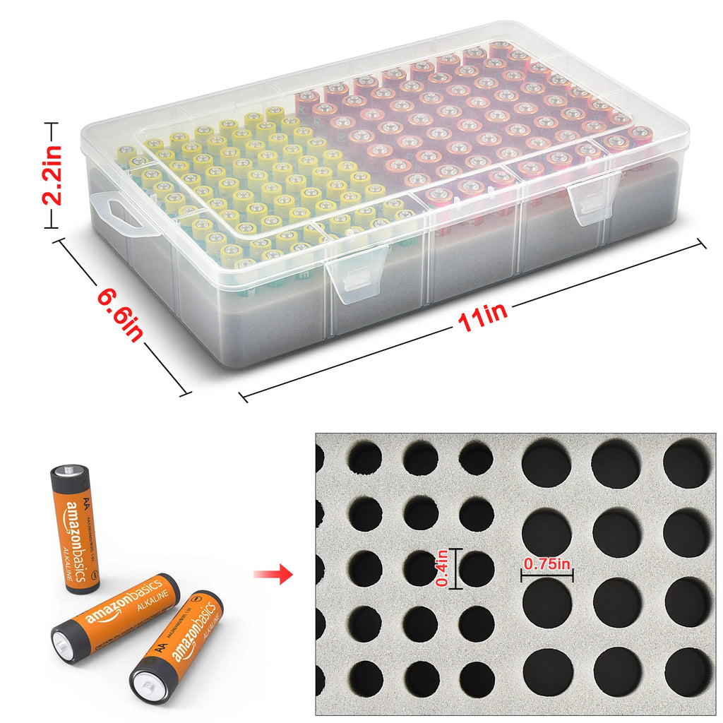 Battery Organizer Case – Stores 134 AA & AAA Batteries