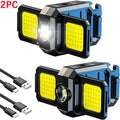 Keychain Pocket Flashlight Light COB Work Light Rechargeable Lamp with 90° Foldable Side Lights Super Bright Portable Lanterns Oasis Select 2PCS