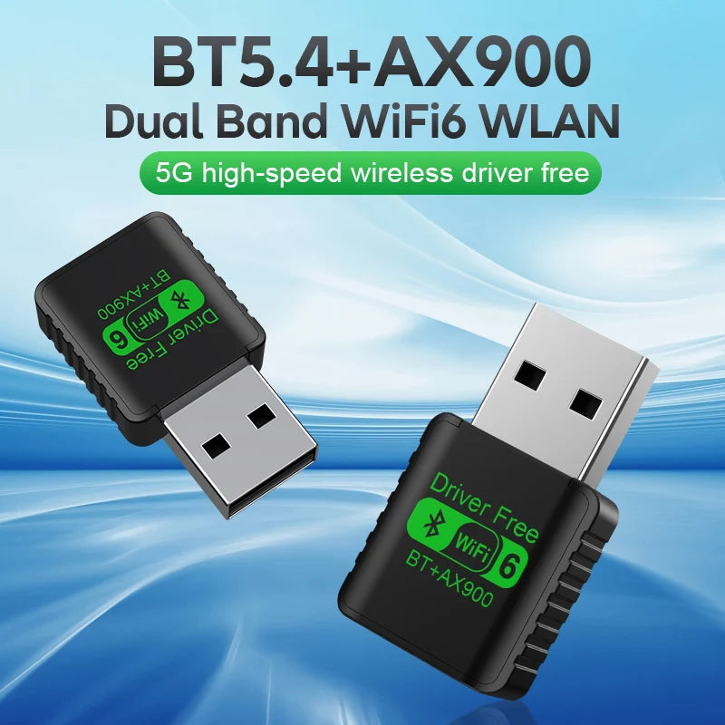 AX900 USB WiFi 6 Bluetooth 5.4 Adapter 2in1 Dongle Dual Band 2.4G&5GHz Network Wireless Receiver DRIVER FREE For Windows 10/11 Oasis Select