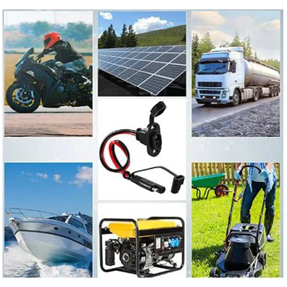 12AWG Cable Adapter Cable Battery Maintenance Robust Construction Simple Installation For Lawn Mower Generator Oasis Select