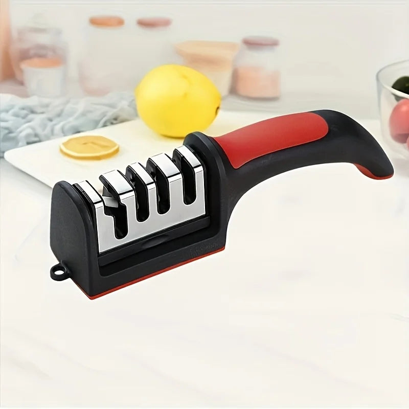 4-Stage Professional Knife Sharpener, Tungsten Steel & Ceramic Stones for Kitchen/Outdoor Knives(Not for Damascussed Edges) Oasis Select