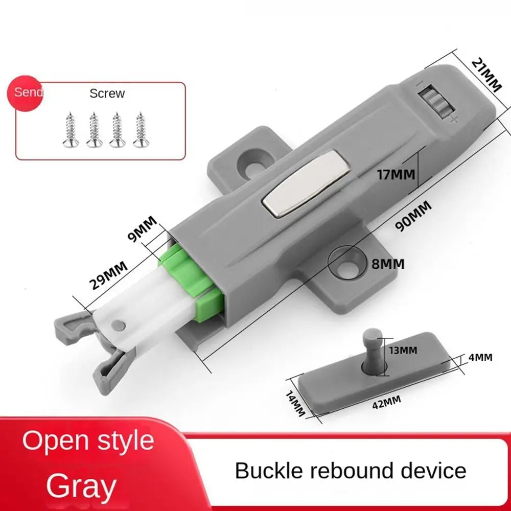 New ABS Cabinet Catches Invisible Damper Buffer Door Lock Buckle Push Type Hardware Rebound Device Wardrobe Oasis Select Style 2