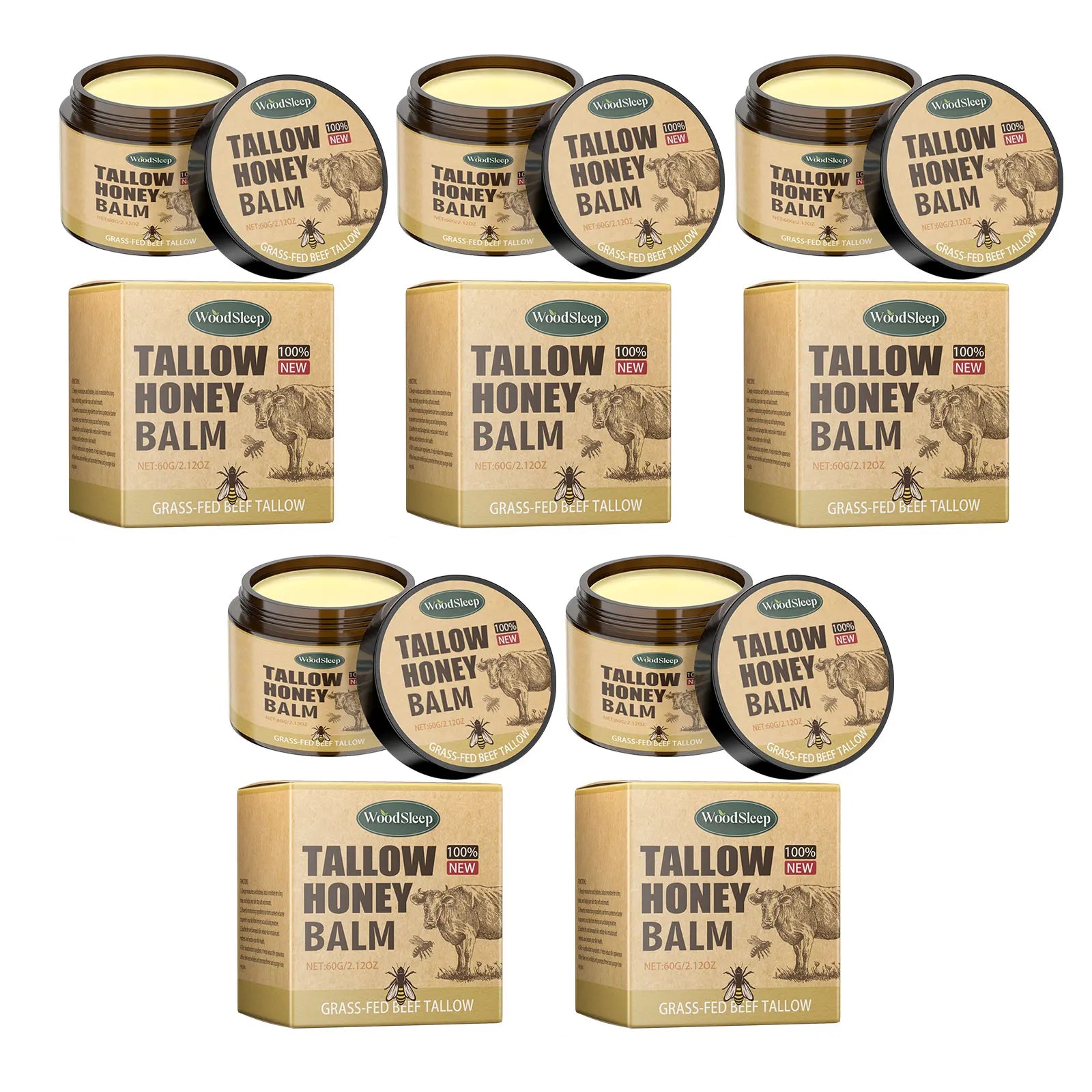 WOODSLEEP Beef Tallow & Honey Moisturizer Cream – Face & Body Face & Body Cream Oasis Select 300g boxed
