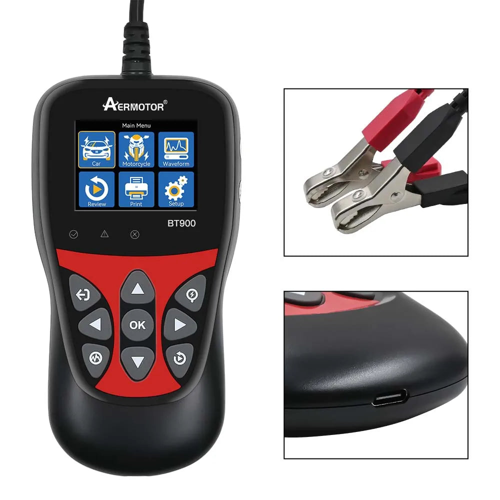 AER BT900 6V/12V Car Battery Tester & Analyzer | AERMOTOR Battery Tester Analyzer Oasis Select