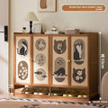 Shoe cabinet household entrance home storage cabinet integrated against the wall entrance shoe rack multi-layer simple storage Oasis Select Four doors and 7