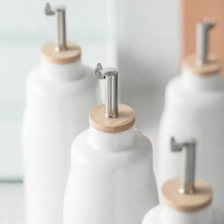 Ceramic Oil Bottle Kitchenware Oil Pot Soy Sauce Vinegar Bottle Condiment Jar Commercial Creative Light-Blocking Decanter Oasis Select 420ml