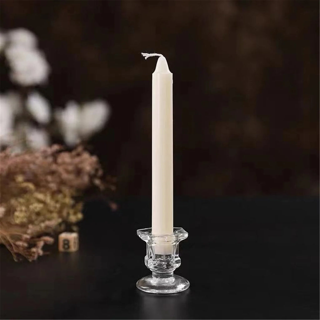Nordic Glass Candle Holder | Taper Candlestick for Home & Wedding