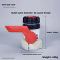 Plastic DN40/DN50 Active/Integrated Garden Butterfly Valve for IBC Water Tank Container 1000L Switch IBC Tank Adapter Oasis Select DN50 red