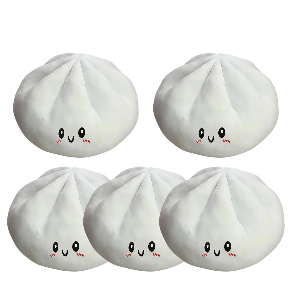 Simulation Giant Dumpling Squishy Pillow Soft Stuffed Hug Doll Cute Food Modeling For Daily Rest Companion Mood Pressure Relief Oasis Select 5PCS White
