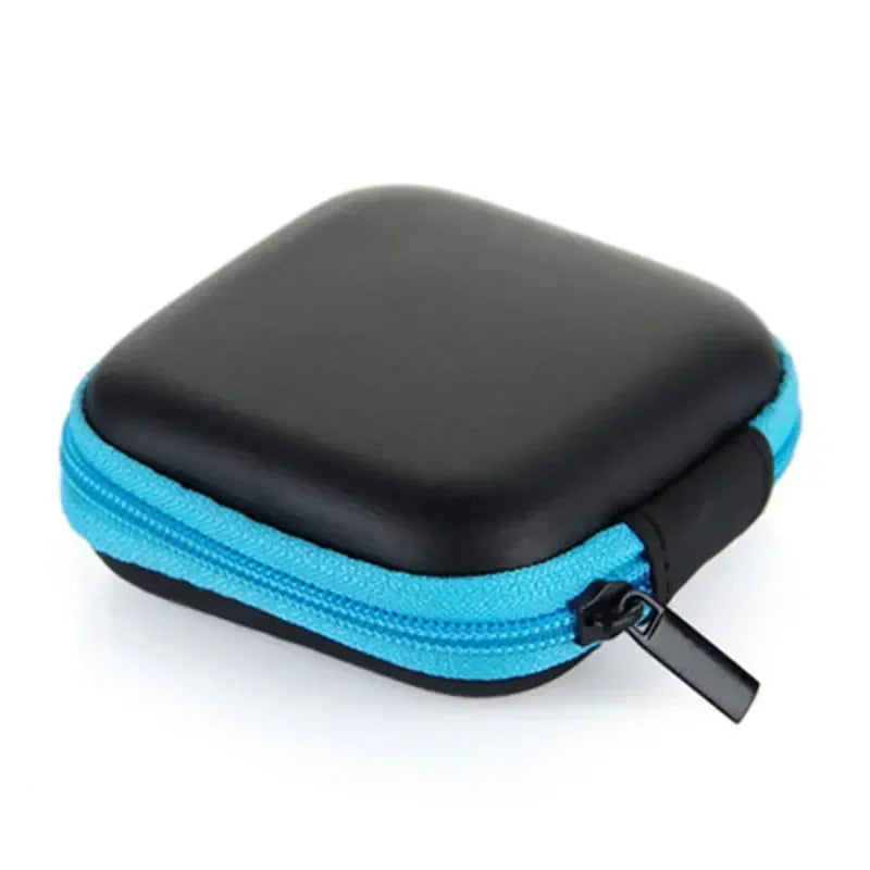 1/4pcs Earphone Protective Bag Box Hard EVA Case Digital Charger Headphone Storage Bag Usb Data Cable Organizer Carrying Pouch Oasis Select Blue