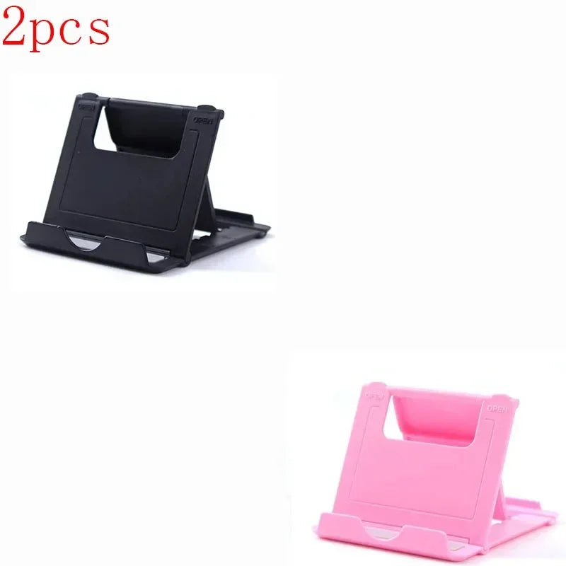1/2/3Pcs Phone Desk Stand For Mobile Phone Tripod For iPhone Xsmax 12 13 Pro Huawei Xiaomi Mi 9 Plastic Foldable Desk Holder Oasis Select Black-Pink