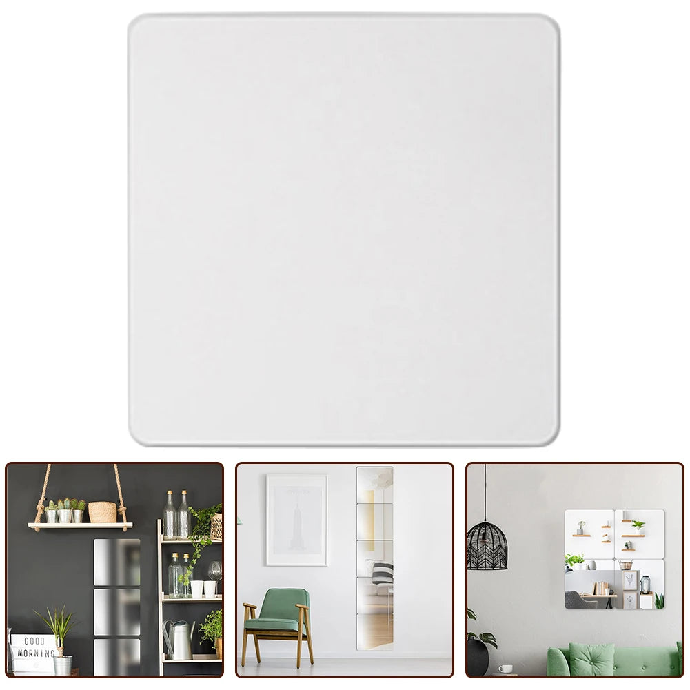 Flexible mirror tiles with protective backing for creating visual space expansion on walls and doors in homes and offices Oasis Select