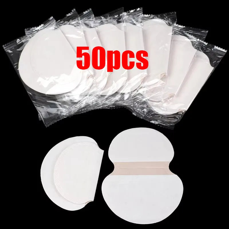 10/30/60pcs White Unisex Sweat Pads Summer Deodorants Underarm Anti Perspiration Sweat Pads Disposable Absorb Sweat Shield Pad Oasis Select 50pcs