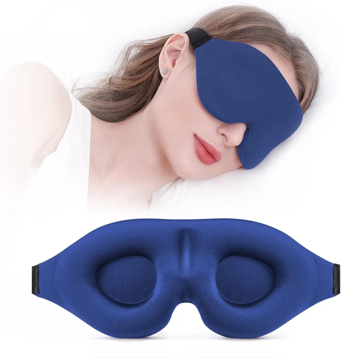 Adjustable 3D Eye Mask Suitable for Men and Women with No Pressure on the Eyes Breathable and Light Blocking Sleep Eye Mask Oasis Select Blue