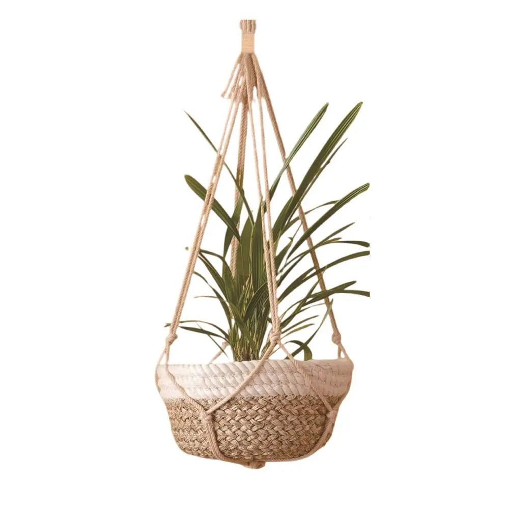 Hanging Macrame Plant Hanger Flower Pot Planter Hanger Wall Decor Courtyard Garden Hanging Planter Hanging Basket Oasis Select Khaki