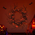 Halloween Horror Night Wreath Ghost Festival Bar Imitation Withered Vine Branch Wreath Black Withered Vine home accessories Oasis Select 45CM (with light) 45cm