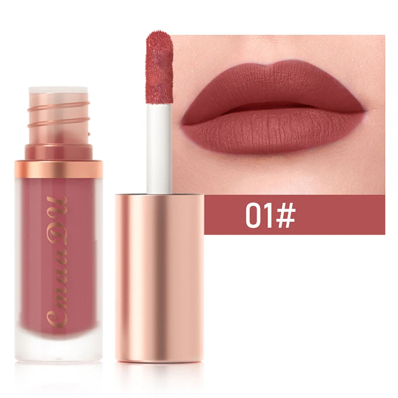 1 Pcs Velvet Matte Lipstick Lip Gloss-Long-Lasting Waterproof Non-Stick Holiday Stage Makeup Beautifully Packaged Easy Coloring Oasis Select 01