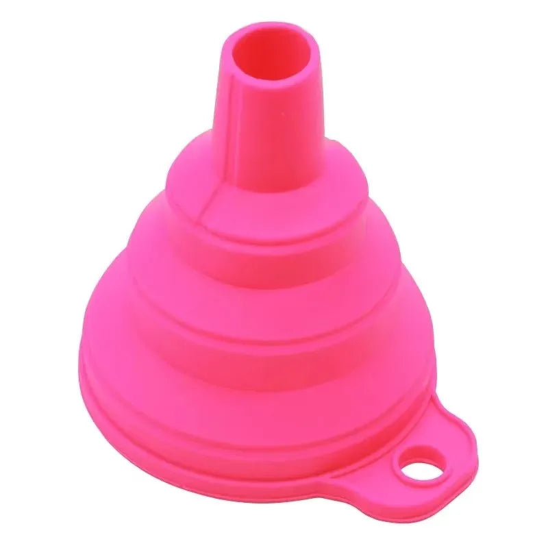 1/2pcs Engine Funnel Car Universal Silicone Liquid Funnel Detergent Replacement Portable Car Engine Gasoline Replacement Funnel Oasis Select big 1PC Pink