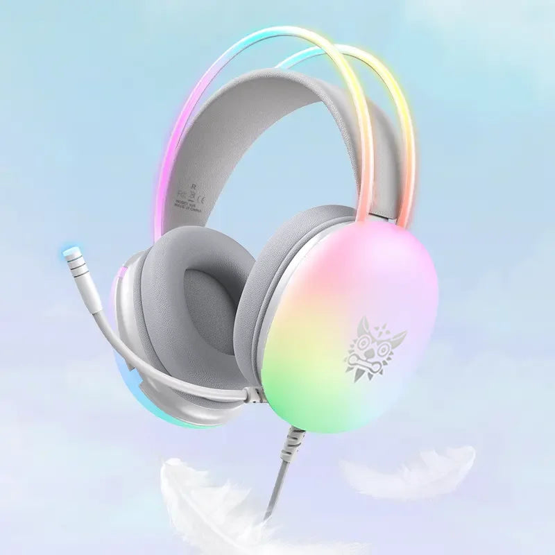 AyeBeau RGB Wired Gaming Headset with Mic – PC & Phone