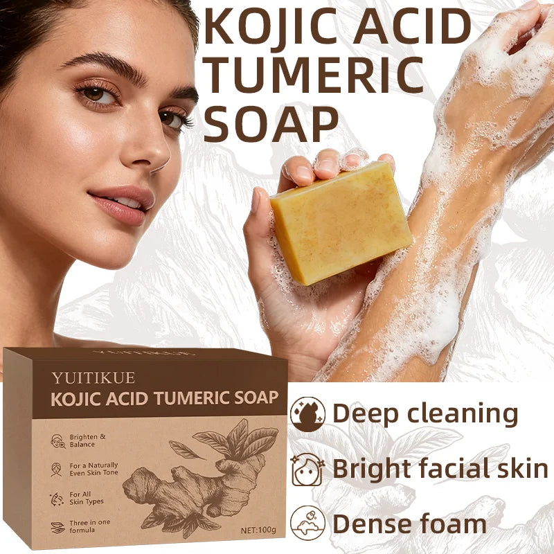 Turmeric Kojic Acid Cleansing Bar – Brightening Soap for Face