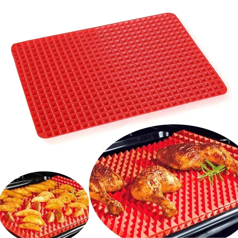 Silicone Multifunctional Barbecue Pizza Mat Pyramid Microwave Oven Baking Tray Tray Board Kitchen Baking Tray Mold Oasis Select