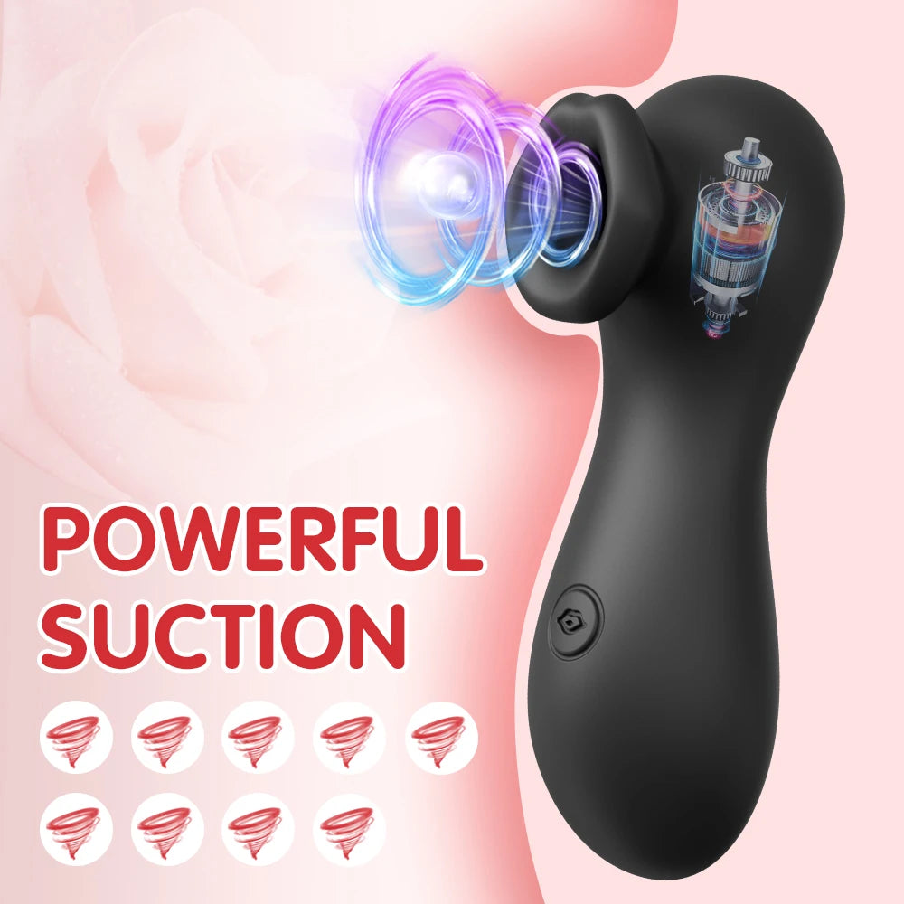 Sucking Vibrator APP Control Clitoris Sucker Female Clitoral Nipple Oral Vacuum Stimulator Massager Sex Toy for Women Adult 18+ Oasis Select NO APP-BLACK