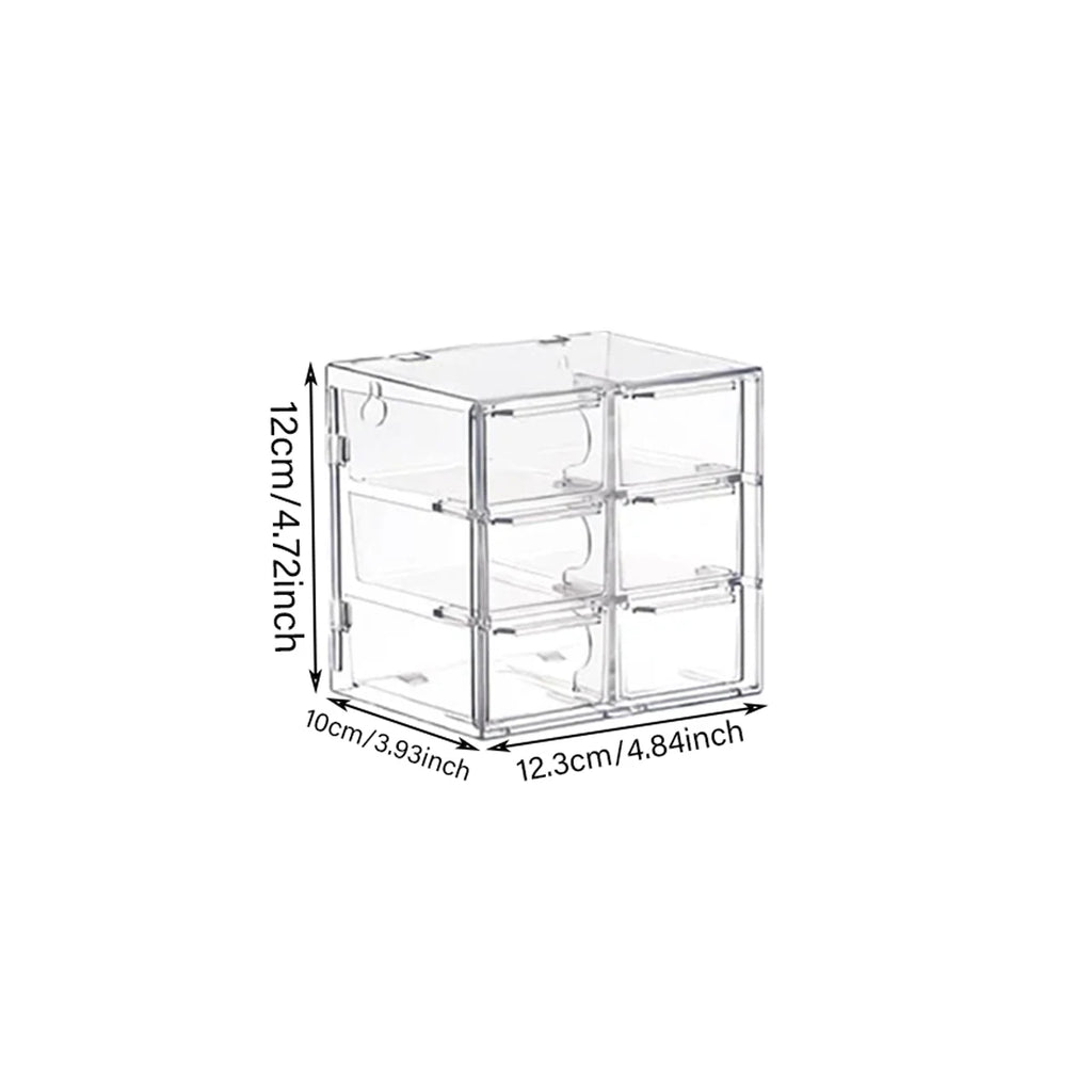 1pc drawer style 6-grid/9-grid/12 grid bracelet jewelry storage box desktop jewelry stationery lipstick dustproof storage box Oasis Select 6grids-Transparent