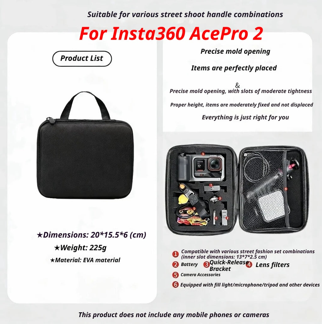Insta360 Ace Pro 2 Screen Protector, Lens Cap & Storage Bag