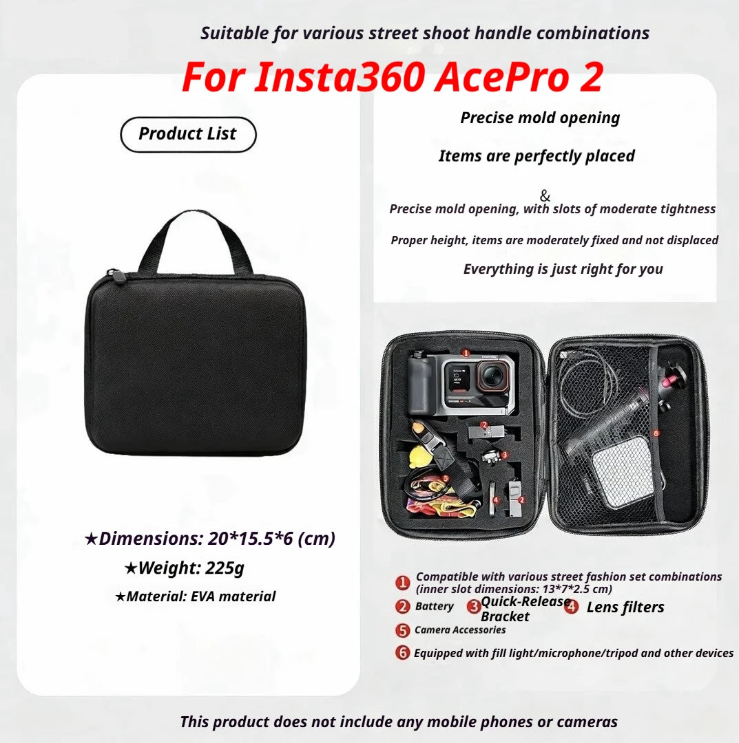 Insta360 Ace Pro 2 Screen Protector, Lens Cap & Storage Bag