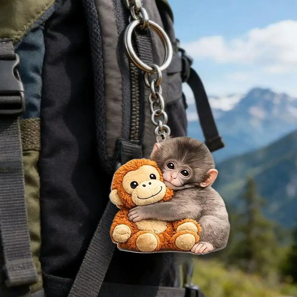 Japan Baby Punch The Monkey Acrylic 2D Pendant Toys Keychain Accessories, Creative Bag Backpack Jewelry Decor, Gift For Kids Oasis Select
