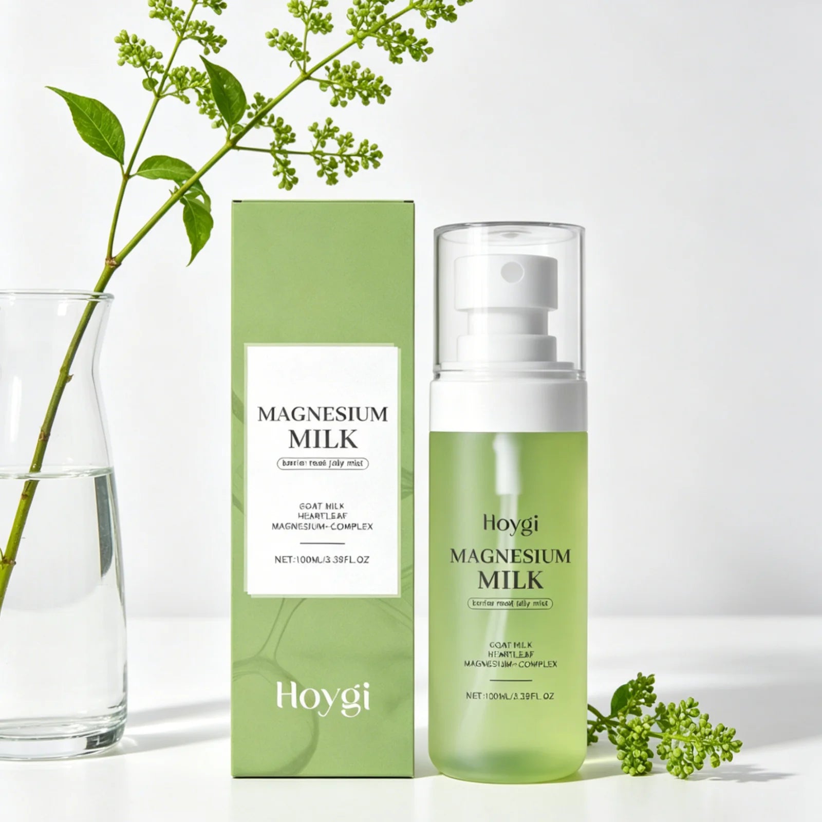 Hoygi Magnesium Milk Mist for Sensitive Skin Soothing Calming Long Lasting Moisturizing Skin Refreshing Facial Toner Spray 100ml Oasis Select