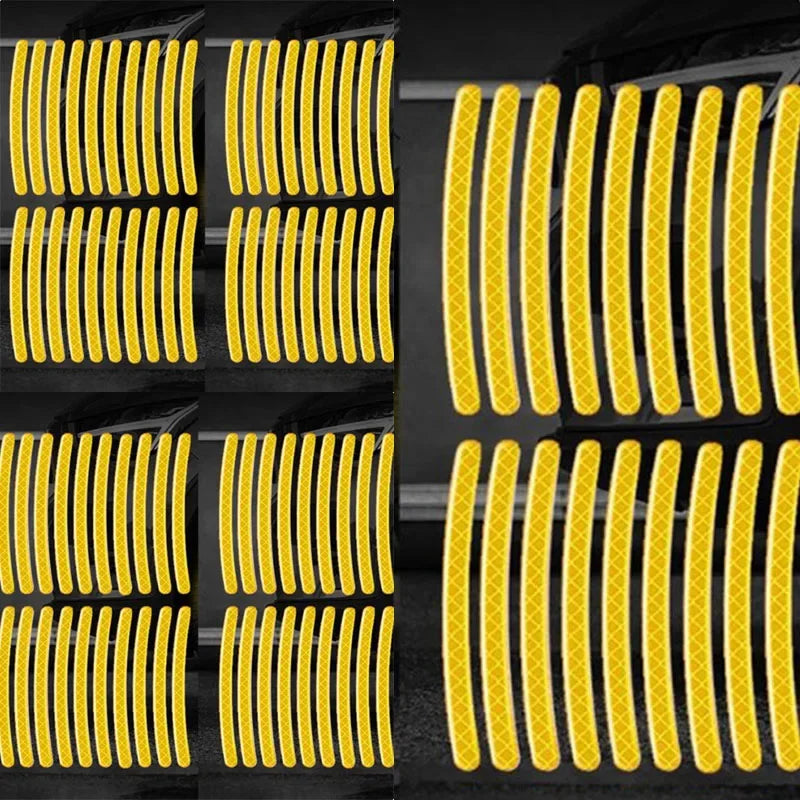 Car Wheel Hub Reflective Sticker Tire Rim Reflective Strips Luminous for Night Driving Car Bike Motorcycle Wheel Sticker Oasis Select 100Pcs Yellow