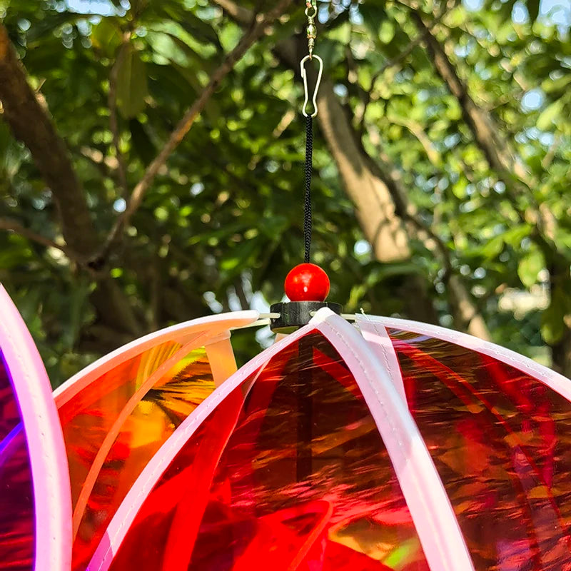 Hot Air Balloon Spinners Plastic Color-changing Film Wind Spinners Striped Tie Dye Rainbow Colors Rotating Windmill Pinwheels Oasis Select