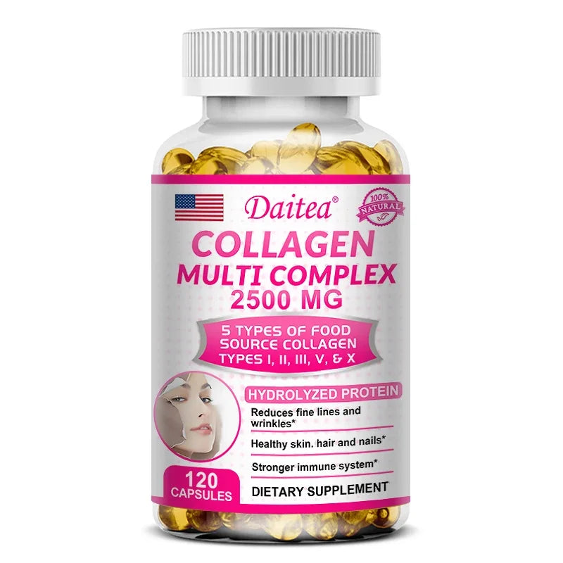 Daitea Hydrolyzed Collagen Supplement – Supports Healthy Skin, Joints, Hair, Nails - Antioxidant - Dietary Supplement Oasis Select 120 count-1 bottle